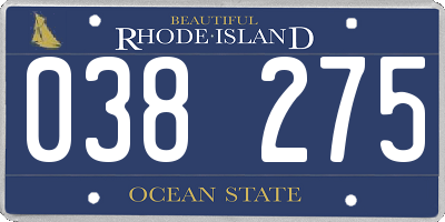 RI license plate 038275