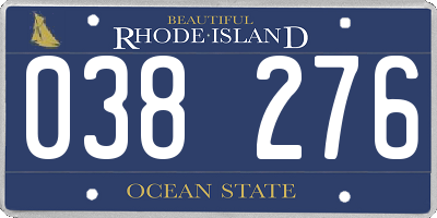 RI license plate 038276