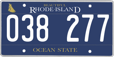 RI license plate 038277
