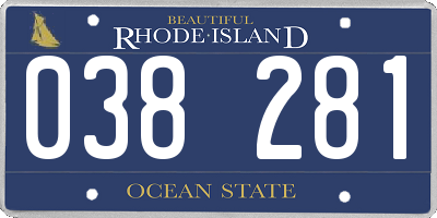 RI license plate 038281
