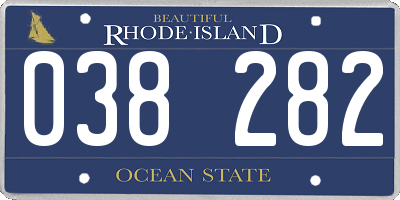 RI license plate 038282