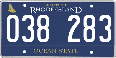 RI license plate 038283
