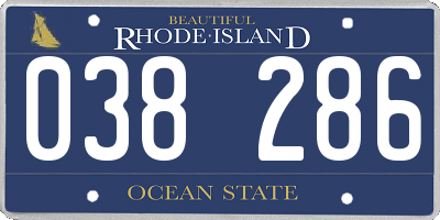 RI license plate 038286