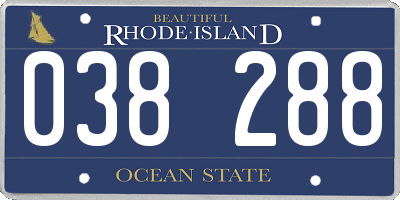RI license plate 038288