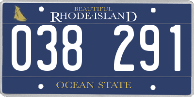 RI license plate 038291