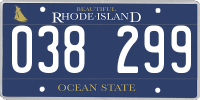 RI license plate 038299