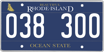 RI license plate 038300
