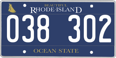 RI license plate 038302
