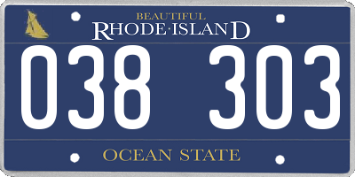 RI license plate 038303