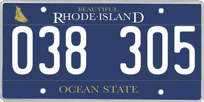 RI license plate 038305