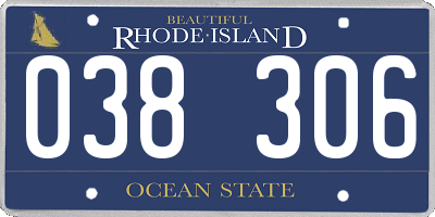 RI license plate 038306