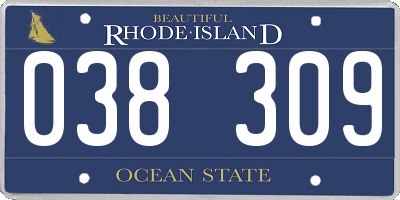 RI license plate 038309
