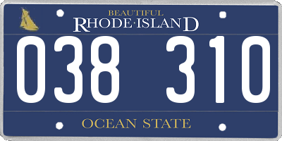 RI license plate 038310