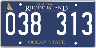 RI license plate 038313