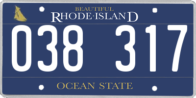 RI license plate 038317