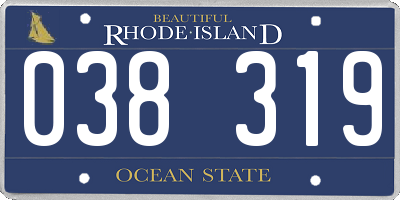 RI license plate 038319