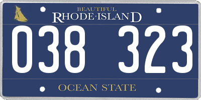 RI license plate 038323