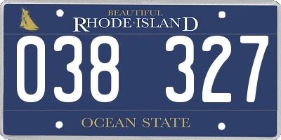 RI license plate 038327