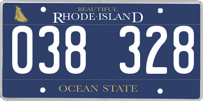 RI license plate 038328