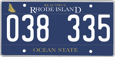 RI license plate 038335