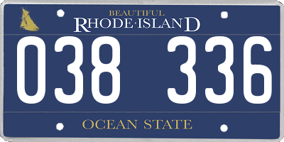 RI license plate 038336