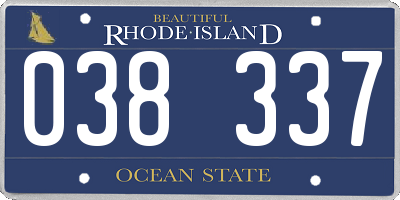 RI license plate 038337