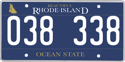 RI license plate 038338