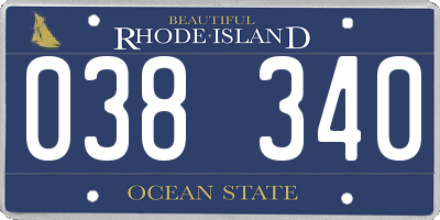RI license plate 038340