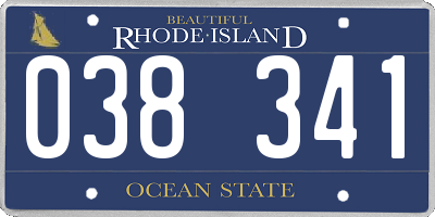 RI license plate 038341