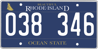 RI license plate 038346
