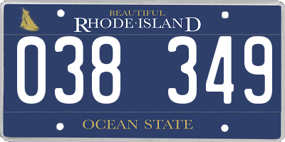 RI license plate 038349