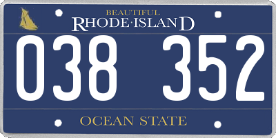 RI license plate 038352
