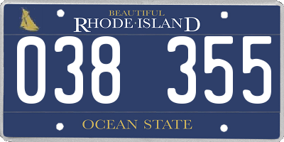 RI license plate 038355