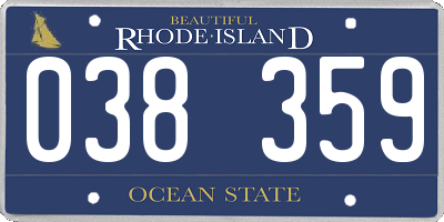 RI license plate 038359