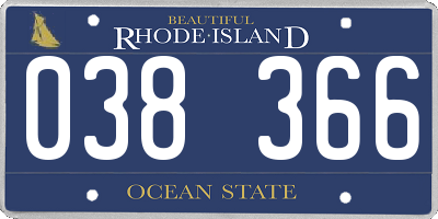 RI license plate 038366
