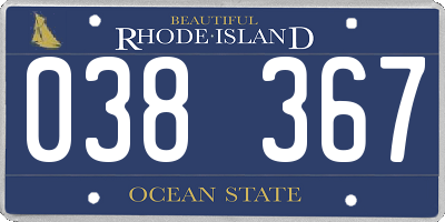 RI license plate 038367