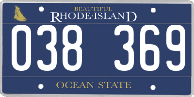 RI license plate 038369