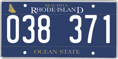 RI license plate 038371