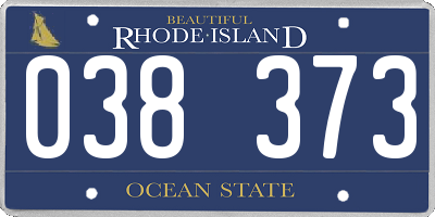 RI license plate 038373