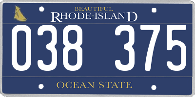 RI license plate 038375