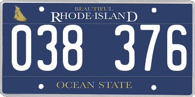 RI license plate 038376