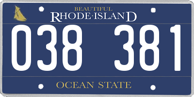 RI license plate 038381