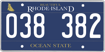RI license plate 038382