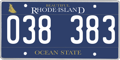 RI license plate 038383