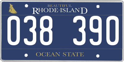RI license plate 038390