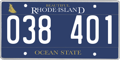 RI license plate 038401