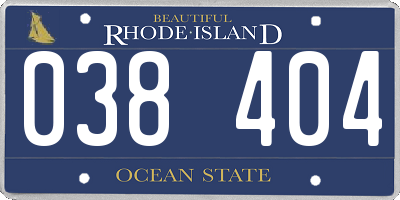 RI license plate 038404
