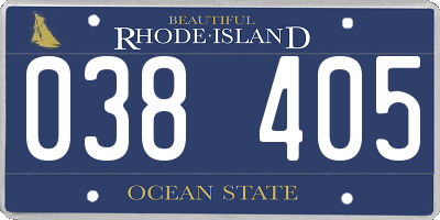 RI license plate 038405
