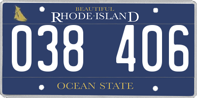 RI license plate 038406