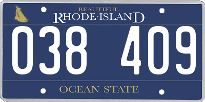 RI license plate 038409